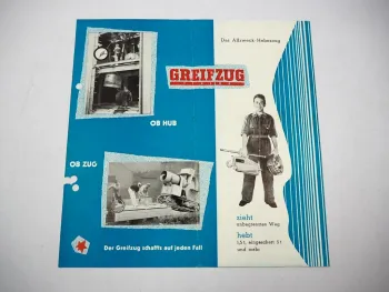 Prospekt Hebezeug Greifzug Secalt S. A. Luxembourg 1950er Jahre