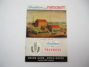 Prospekt Heinrich Auer Mühlen Werke KG Köln Deutz 1957