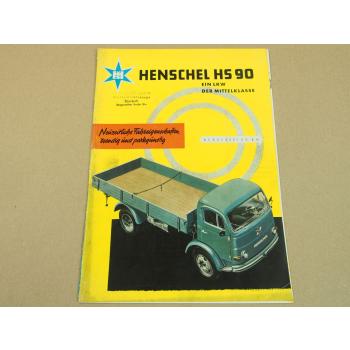 Prospekt Henschel & Sohn HS90 LKW der Mittelklasse 9/1957