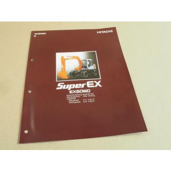 Prospekt Hitachi Super EX Bagger EX60 von 1994