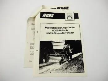 Prospekt Hoes Bindemittelverteiler Anbaugerät zum Unimog 1982