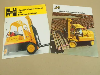 Prospekt Hyster Gabelstapler mit Treibgasanlage und Katalog 1971/73