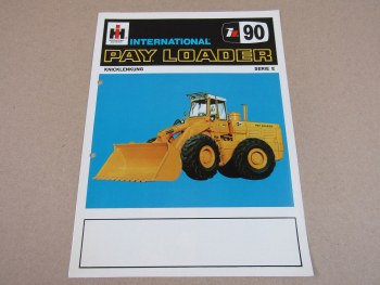 Prospekt IHC International Harvester 90 Serie E PayLoader mit Knicklenkung