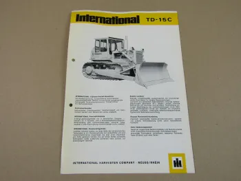 Prospekt IHC International Harvester TD-15C Planierraupe 6 Zylinder 142 PS