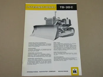 Prospekt IHC International Harvester TD-20C Planierraupe mit 8 Zyl. Motor 1964