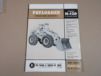Prospekt IHC Payloader tractor shovel H-120 4-wheel-drive 5/1959
