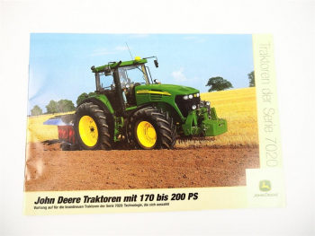 Prospekt John Deere 7020 Serie 7720 7820 7920 Traktor 2003