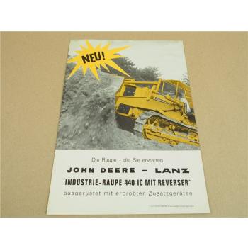 Prospekt John Deere Lanz 440IC Industrieraupe mit Reverser 50/60er Jahre