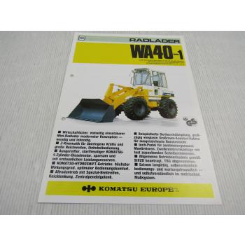 Prospekt Komatsu WA40-1 Mini Radlader 42 PS 1984