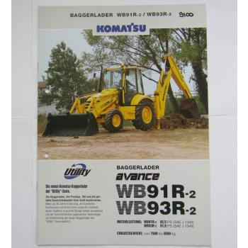 Prospekt Komatsu WB91R-2 WB93R-2 Baggerlader November 1999