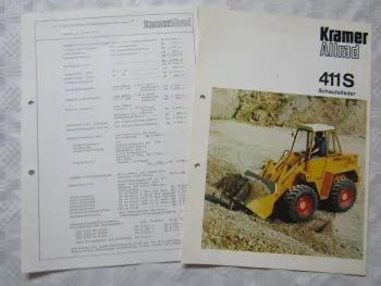 Prospekt Kramer Allrad 411S Schaufellader von 1977 und Händler Einkaufspreise