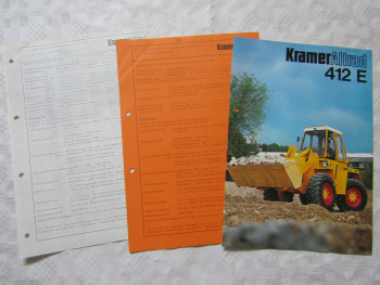 Prospekt Kramer Allrad 412E Schaufellader 1983 und Händler Einkaufspreisliste