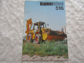 Prospekt Kramer Allrad 516 Baggerlader von 1983 mit technischen Daten