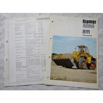 Prospekt Kramer Allrad Schaufellader 811 von 1976 und Händler Einkaufspreise