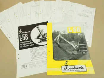 Prospekt Landsverk Löffelbagger L-58 ca 1961 und Datenblätter 1962/63