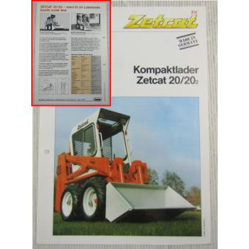 Prospekt Lanz Zetcat 20 und 20.2 Kompaktlader Technische Daten 1988