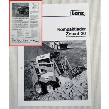 Prospekt Lanz Zetcat 30 mit Zweihebelbedienung Technische Daten 1984