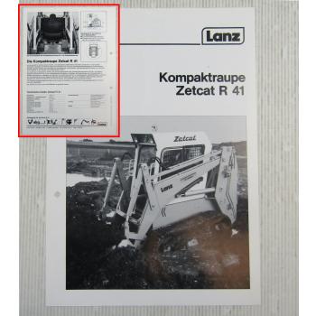 Prospekt Lanz Zetcat R41 Kompaktraupe Technische Daten 1984