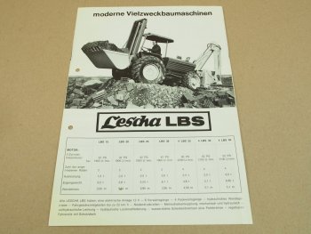Prospekt Lescha LBS Vielzweckbaumaschine Baustapler und Zusatzgeräte 1971