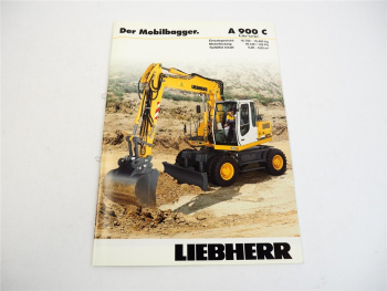 Prospekt Liebherr A 900 C Litronic Mobilbagger Technische Beschreibung 1996