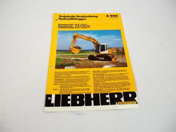 Prospekt Liebherr A 900 Litronic Hydraulikbagger Technische Beschreibung 1996