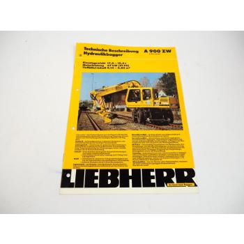 Prospekt Liebherr A 900 ZW Litronic Hydraulikbagger Technische Beschreibung 1995
