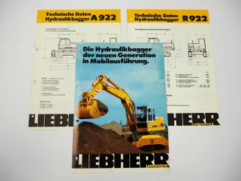 Prospekt Liebherr A R 922 Hydraulikbagger + Technische Daten 1981