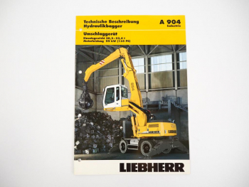 Prospekt Liebherr A904 Industrie Umschlaggerät Technische Beschreibung 2004