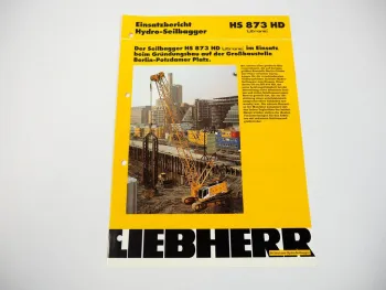 Prospekt Liebherr HS873HD Litronic Seilbagger Einsatzbericht Berlin 2000