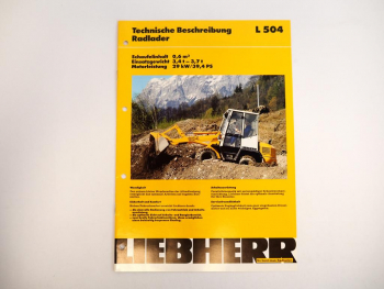 Prospekt Liebherr L504 Radlader Technische Beschreibung 1996