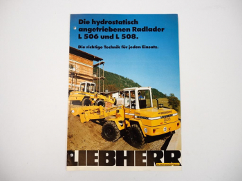 Prospekt Liebherr L506 L508 Radlader 1992 Label