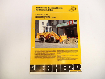 Prospekt Liebherr L506 Radlader Technische Beschreibung 1990