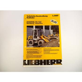 Prospekt Liebherr L507 Radlader Technische Beschreibung 1994 Label
