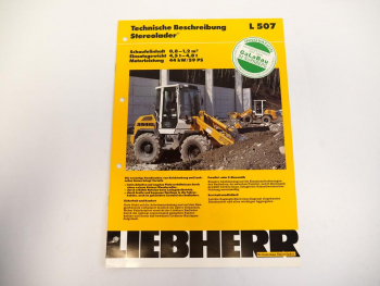 Prospekt Liebherr L507 Stereolader Technische Beschreibung 1995