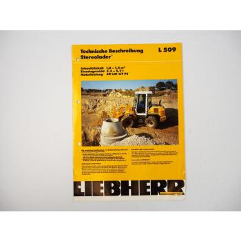 Prospekt Liebherr L509 Radlader Technische Beschreibung 1995 Label
