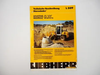 Prospekt Liebherr L509 Radlader Technische Beschreibung 1995 Label