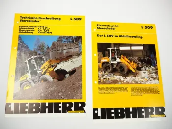 Prospekt Liebherr L509 Stereolader 1999 + Einsatzbericht Abfallrecycling 1996