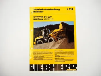 Prospekt Liebherr L512 Radlader Technische Beschreibung 1995 Label