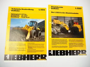 Prospekt Liebherr L522 Radlader 1998 + Einsatzbericht Aluminiumhütte 1994