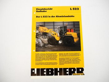 Prospekt Liebherr L522 Radlader Einsatzbericht Aluminiumhütte Hamburg 1994