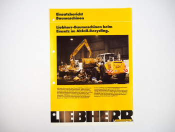 Prospekt Liebherr L531B A902EW Einsatzbericht Abfall-Recycling Firma TK 1996