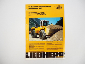 Prospekt Liebherr L541 Radlader Technische Beschreibung 1992