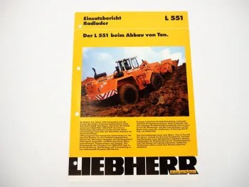 Prospekt Liebherr L551 Radlader Einsatzbericht Tonabbau Creaton 1993