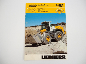 Prospekt Liebherr L554 Radlader Technische Beschreibung 2004 Label