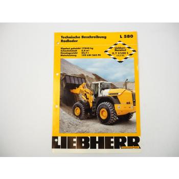 Prospekt Liebherr L580 Radlader Technische Beschreibung 2001 Label