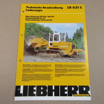 Prospekt Liebherr LR 631 C Laderaupe 160 PS Technische Beschreibung 1994