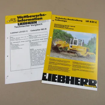 Prospekt Liebherr LR 631C Laderaupe 160 PS + Wettbewerbsinfo Vergleich Cat 963B
