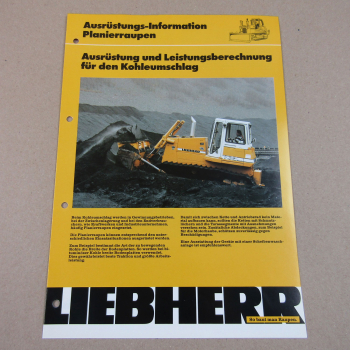 Prospekt Liebherr PR 732 Ausrüstung Planierraupen für Kohleumschlag1992