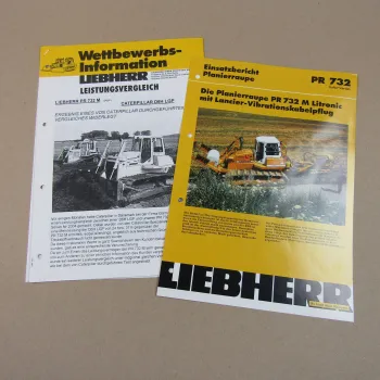 Prospekt Liebherr PR 732 Litronic Planierraupe + Wettbewerbsinfo Caterpillar D6H