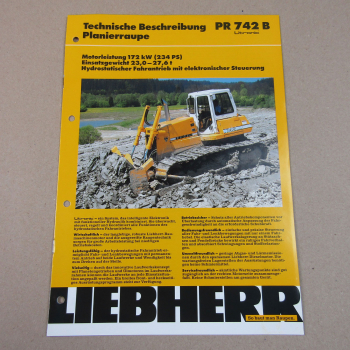 Prospekt Liebherr PR 742B Litronic Planierraupe Technische Beschreibung 1997